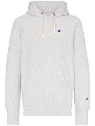 logo embroidered hooded jumper