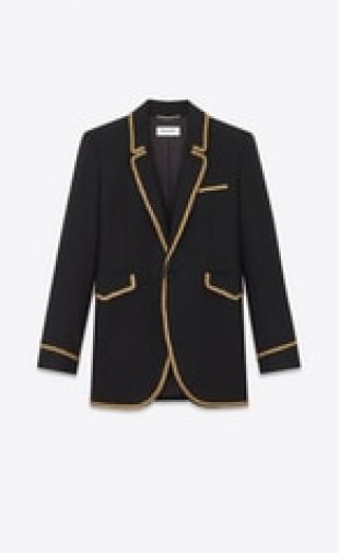 Saint Laurent Chevron jacket with gold braid