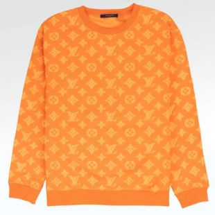 Louis Vuitton Orange Monogram sweater worn by Lil Uzi Verts on his