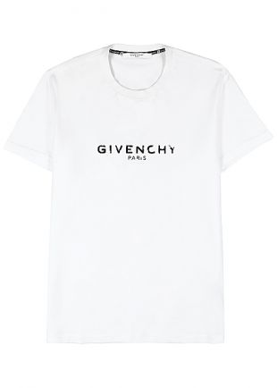 Givenchy - Givenchy White logo-print cotton T-shirt