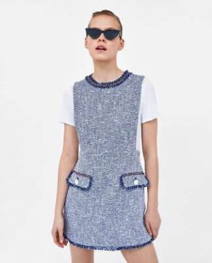 ZARA TEXTURED WEAVE DRESS WITH BUTTONS offers