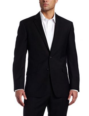 Kenneth Cole REACTION Men's Slim Fit Suit Separate Blazer (Blazer, Pant, and Vest), Black, 44 Regular
