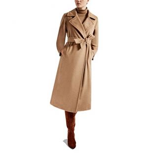 Carmonoudi 2017 New Female Pure Hand Cashmere Overcoat In Autumn and Winter (Camel, Large)