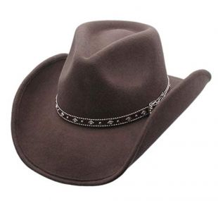 Men's Wool Cowboy Hat Silverado Brown Shapeable Western Hats by Silver Canyon