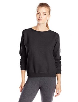 Hanes - Hanes Women's V-Notch Pullover Fleece Sweatshirt, Ebony, Small