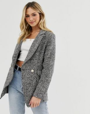 Parisian longline tweed blazer
