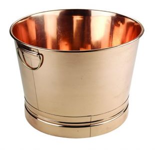 Old Dutch International Big Copper Metal Ice Bucket Party Tub With Handles, 7.75 Gallon 22 Inch W X 12.25 Inch H