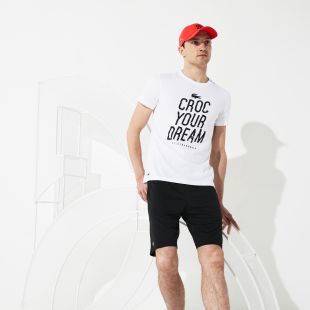 T shirt col rond Lacoste SPORT x Novak Djokovic avec inscription