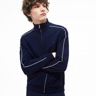 Lacoste Sweatshirt zippé en coton milano avec bandes contrastées Lacoste