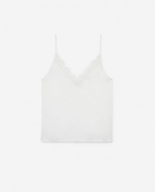 The Kooples Caraco soie écrue et dentelle