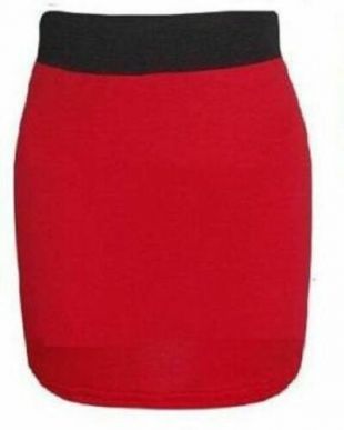 High Waisted Plain Jersey Skirt