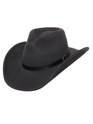 Men's Outback Wool Cowboy Hat Dakota Gray Shapeable Western Felt by Silver Canyon, Gray, Large