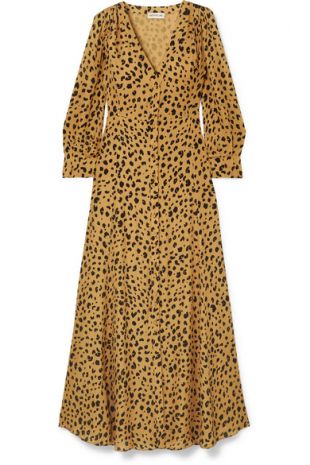 The Front Leopard Print Silk Crepe Maxi Dress