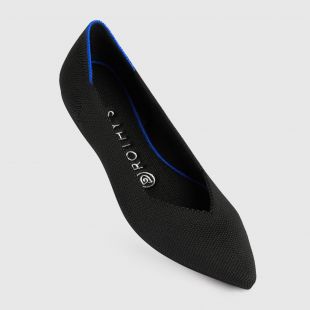 Black Solid Pointed Flats