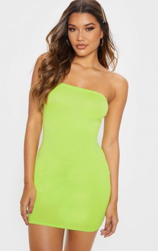 Lime Bandeau Bodycon Dress