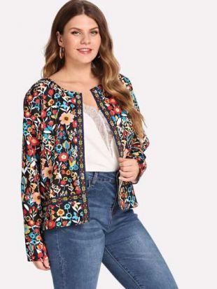 SheIn Veste à imprimé floral