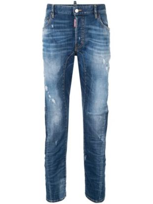 Dsquared2 Jean Droit à Effet Usé