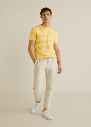 T shirt coton à rayures    Homme | Mango Man France
