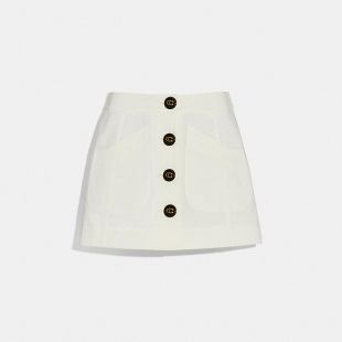 Coach Short Military Skirt in white