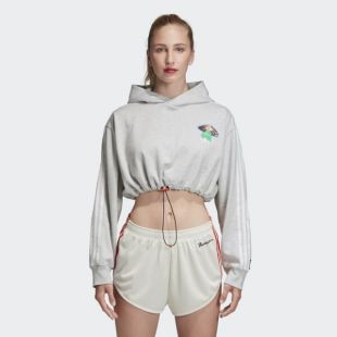 Adidas Sweat-shirt à capuche Fiorucci Cropped en gris