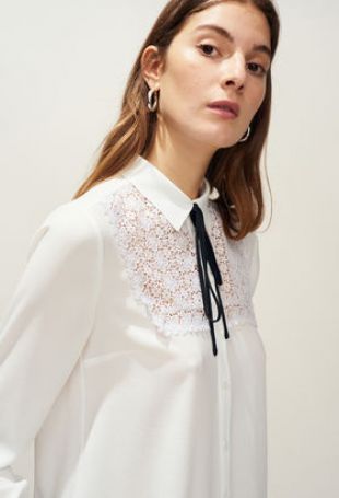 Claudie Pierlot Chemise fluide empiècement dentelle