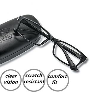Reading Glasses +0.25 Black - Rectangle Full Rim Anti Reflective Men Women Eyeglasses Readers Comfortable