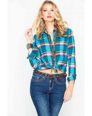 Plaid Studded Flannel Shirt