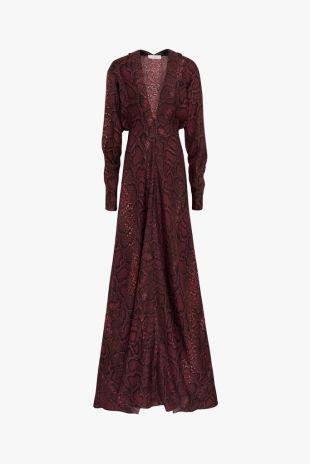 Victoria Beckham Snake Print Floorlength Dress