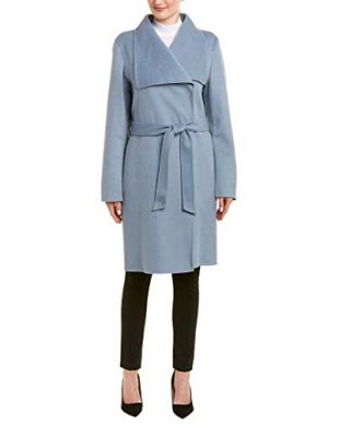 Tahari Ellie Women's Handmade Double Face Warm Wool Wrap Coat