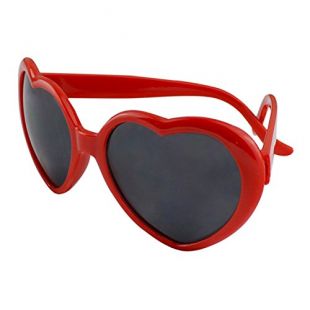 Forme De Coeur Amour Eté Mode Rétro Classique Lunettes De Soleil Lolita (Rouge)