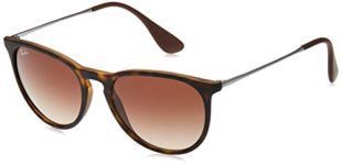 Ray-Ban RB4171 Erika Round Sunglasses, Dark Rubber Tortoise/Brown Gradient, 54 mm