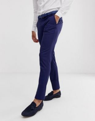 Selected Homme Pantalon de costume slim en Bleu