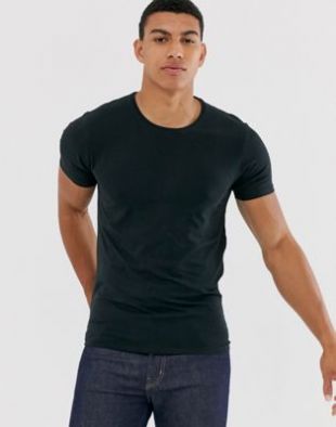 Selected Homme T shirt confort moulant en Noir