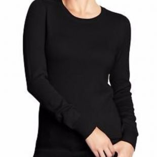 Zara Women Black Crew Neck Thin Knit