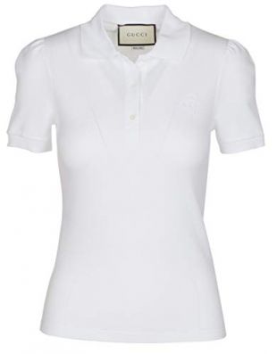 Gucci - Gucci Women's White Cotton Short Sleeve Polo Shirt