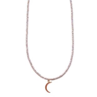 Beaded Mini Moon Necklace