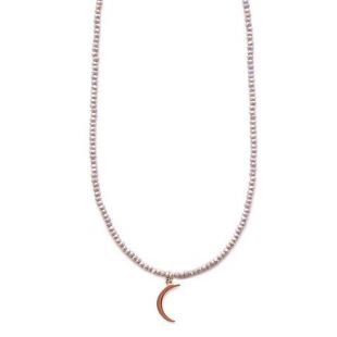Beaded Mini Moon Necklace