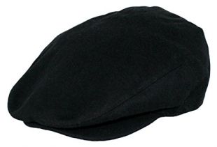 Men's Premium Wool Blend Classic Flat Ivy Newsboy Collection Hat , 1581-Black, X-Large