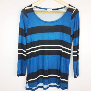 Haut De Survêtement Adidas Rayé Bleu Femme Taille 8 Zippé Doublé