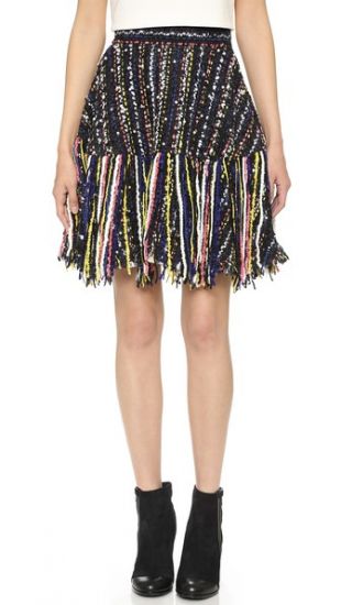 MSGM + Tweed Fringe Skirt