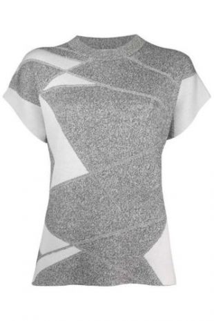 top gris et blanc taille M