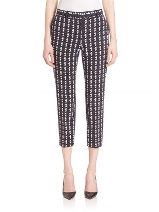 Theory - NWT $345 Theory Treeca 2 Virgin Wool Geo Print Crop Pants Size 8