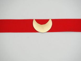 Sailormoon / tour de cou rouge avec vinyle or lune