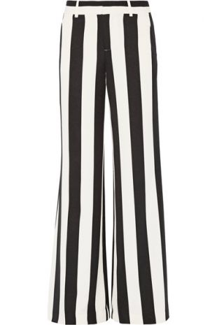 Pantalon large en crêpe stretch rayé Paulette
