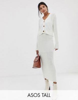 Cardigan court d'ensemble à col en V et maille épaisse eco