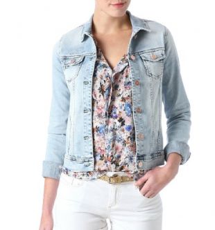 Promod Veste en jean délavé femme Jean très clair 34
