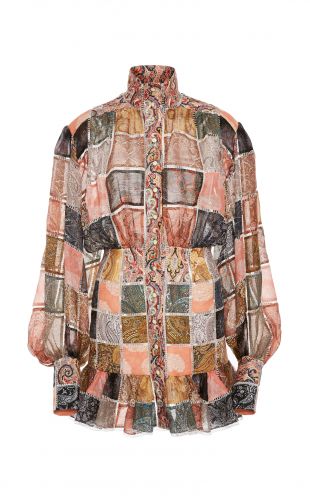 Ninety Six Patchwork Silk Mini Dress