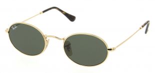 Lunettes de soleil RAY BAN RB 3547N 001 Oval Flat Lenses 51/21 Mixte Doré Ovale Cerclée Vintage 51mmx21mm