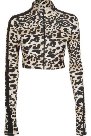 Paco Rabanne - Leopard Print Cropped Track Top