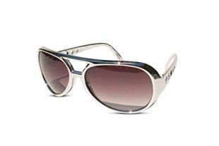 The King of Rock and Roll Elvis Presley Large Las Vegas Costume Sunglasses (Silver, Brown)